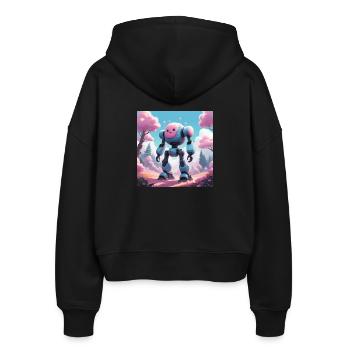 Robot - Stanley/Stella Boxy Frauen Bio Zip Hoodie Ida - Schwarz - Hinten - AI Model Female 172 light (172cm)