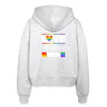 Liebe gewinnt Pride Herz - Stanley/Stella Boxy Frauen Bio Zip Hoodie Ida - Weiß meliert - Hinten - AI Model Female 172 dark (172cm)