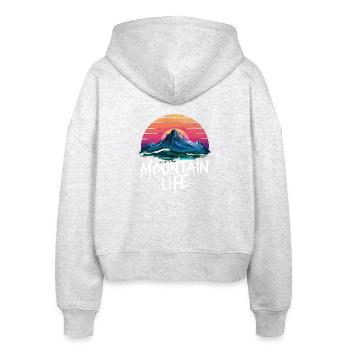 Orientalischer Sonnenuntergang am Berg - Stanley/Stella Boxy Frauen Bio Zip Hoodie Ida - Weiß meliert - Hinten - AI Model Female 172 dark (172cm)