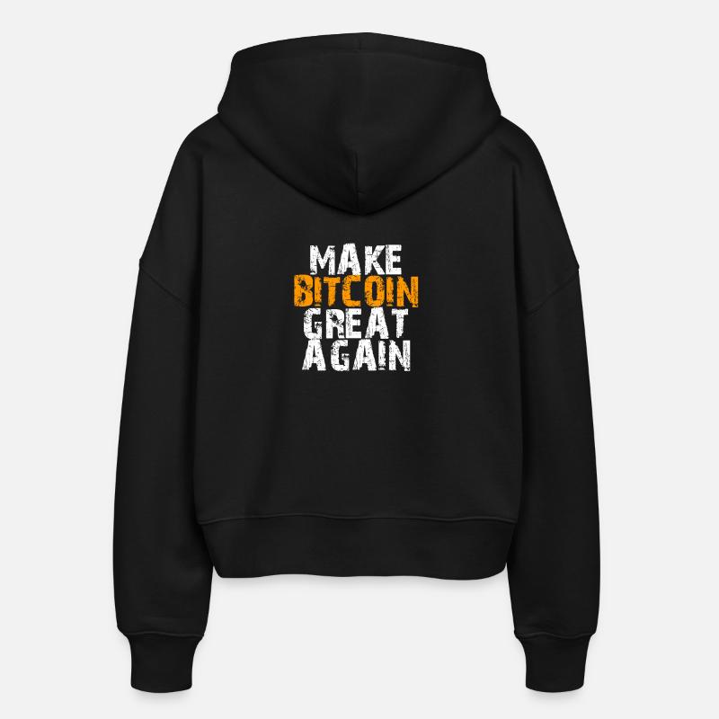 Make Bitcoin Great Again Conception motivante - Veste à capuche bio Ida Stanley/Stella Femme - noir