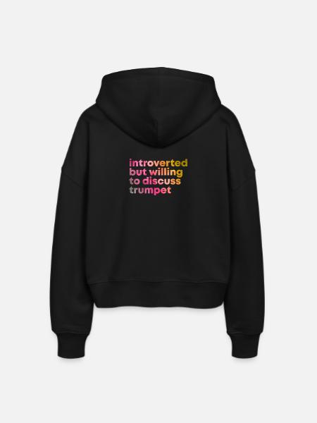 Trompete, Trompete, Trompete - Stanley/Stella Boxy Frauen Bio Zip Hoodie Ida - Schwarz