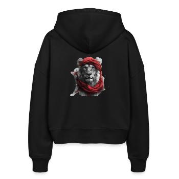 Desert King - Stanley/Stella Boxy Women’s Organic Zip Hoodie Ida - black - Back - AI Model Female 172 light (172cm)