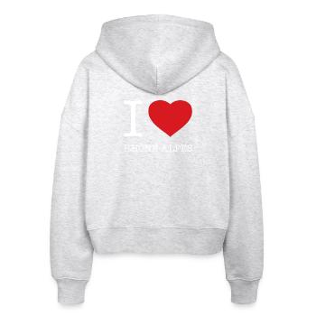 I LOVE RHONE ALPES France Frankreich - Stanley/Stella Boxy Frauen Bio Zip Hoodie Ida - Weiß meliert - Hinten - AI Model Female 172 dark (172cm)