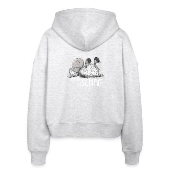 Kleines Schlafendes Schaf Völlig Geschafft - Stanley/Stella Boxy Frauen Bio Zip Hoodie Ida - Weiß meliert - Hinten - AI Model Female 172 dark (172cm)