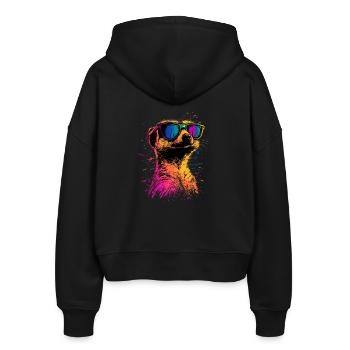 Lunettes de soleil suricate coloré mignon suricate - Veste à capuche bio Ida Stanley/Stella Femme - noir - Dos - AI Model Female 172 light (172cm)