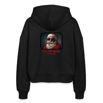 I ll be back - Weihnachtsmann Terminator - Stanley/Stella Boxy Frauen Bio Zip Hoodie Ida - Schwarz - Hinten - AI Model Female 172 light (172cm)