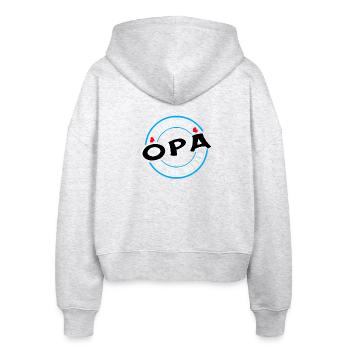 Opa,Großvater,Geschenkidee,Enkelkind,Enkel (25) - Stanley/Stella Boxy Frauen Bio Zip Hoodie Ida - Weiß meliert - Hinten - AI Model Female 172 dark (172cm)
