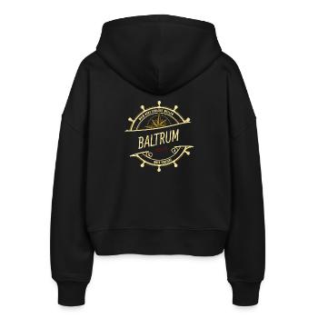 Mein Herz schlägt Wellen - Baltrum - Stanley/Stella Boxy Frauen Bio Zip Hoodie Ida - Schwarz - Hinten - AI Model Female 172 light (172cm)