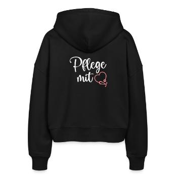 Pflege Krankenschwester - Stanley/Stella Boxy Frauen Bio Zip Hoodie Ida - Schwarz - Hinten - AI Model Female 172 light (172cm)