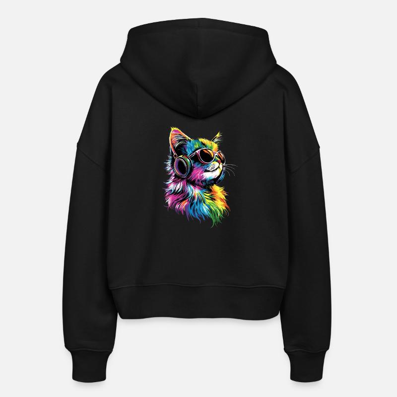 Chat Ragdoll Chat Ragdoll Chat Mignon Chats Ragdoll - Veste à capuche bio Ida Stanley/Stella Femme - noir