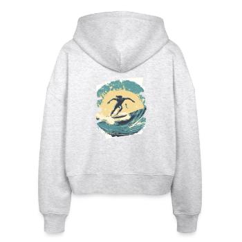 Surfer - Stanley/Stella Boxy Frauen Bio Zip Hoodie Ida - Weiß meliert - Hinten - AI Model Female 172 dark (172cm)