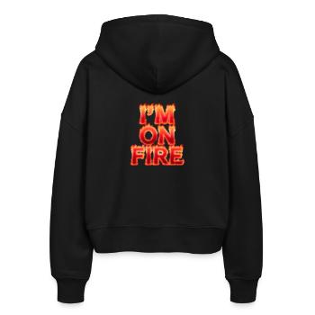 Im on fire - Stanley/Stella Boxy Women’s Organic Zip Hoodie Ida - black - Back - AI Model Female 172 light (172cm)