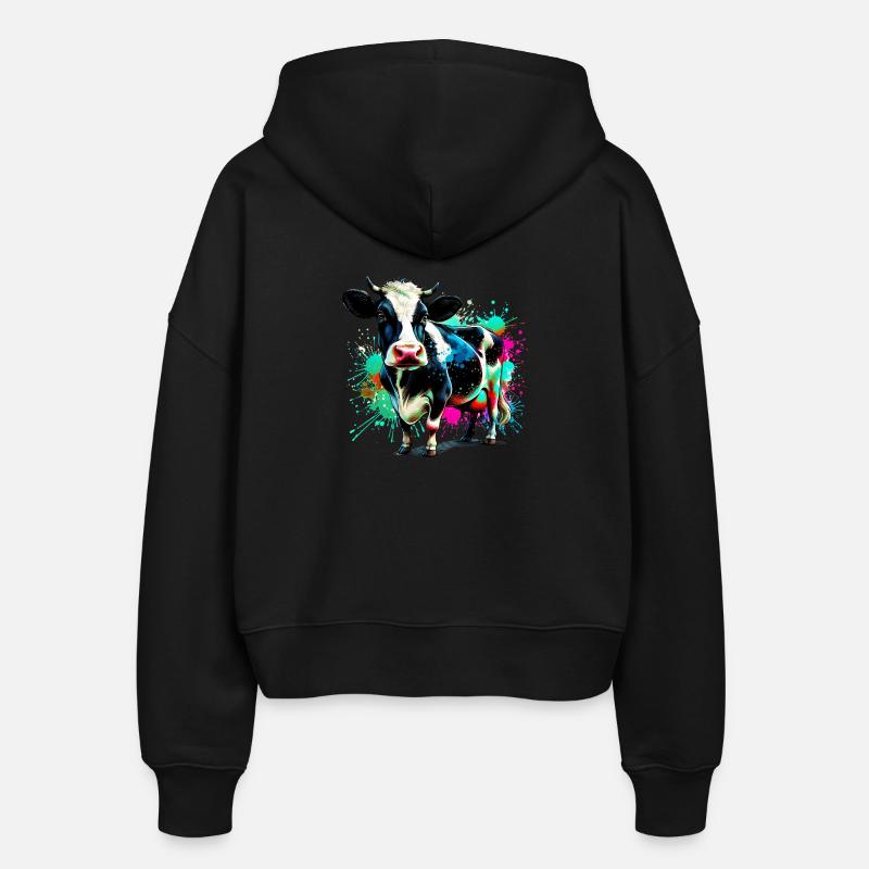 Vache - Veste à capuche bio Ida Stanley/Stella Femme - noir