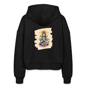 Yoga Namaste Meditation - Stanley/Stella Boxy Frauen Bio Zip Hoodie Ida - Schwarz - Hinten - AI Model Female 172 light (172cm)