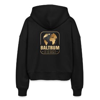 Baltrum - Stanley/Stella Boxy Frauen Bio Zip Hoodie Ida - Schwarz - Hinten - AI Model Female 172 light (172cm)