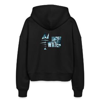 Unter Wasser Meeresfisch Motiv - Stanley/Stella Boxy Frauen Bio Zip Hoodie Ida - Schwarz - Hinten - AI Model Female 172 light (172cm)