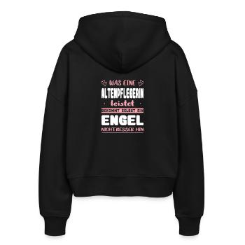 Pflegerin Geschenke Pflege Lustig Krankenpflegerin - Stanley/Stella Boxy Frauen Bio Zip Hoodie Ida - Schwarz - Hinten - AI Model Female 172 light (172cm)