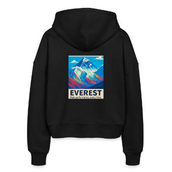Everest – Peak Performance - Stanley/Stella Boxy Frauen Bio Zip Hoodie Ida - Schwarz - Hinten - AI Model Female 172 light (172cm)