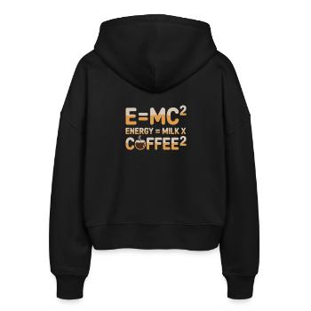 E=MC2 Physics Saying Caffeine Nerd Energy Coffee - Stanley/Stella Boxy Women’s Organic Zip Hoodie Ida - black - Back - AI Model Female 172 light (172cm)