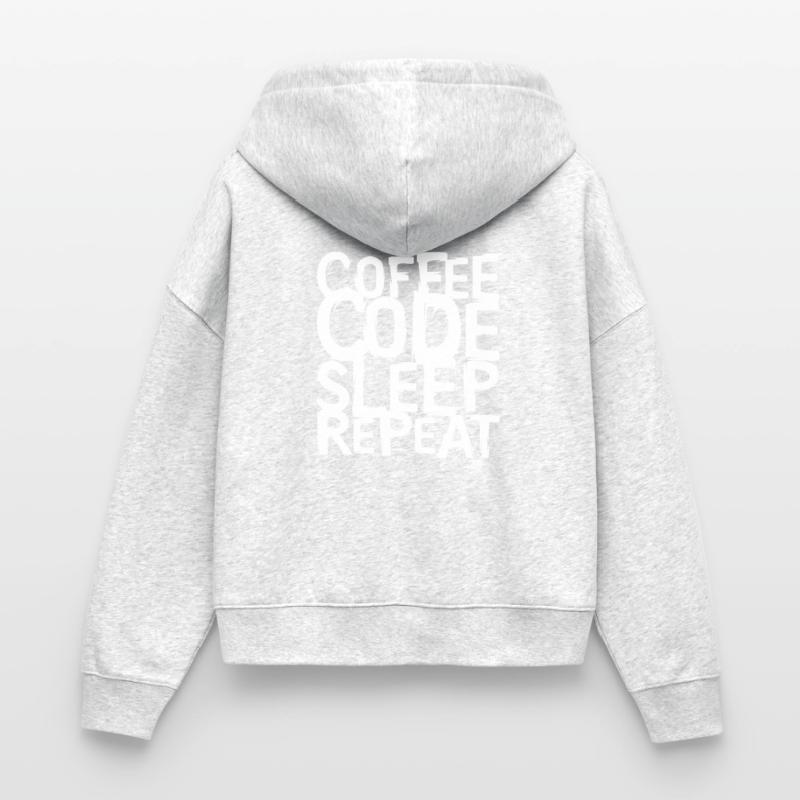 coffee code Programmer - Computer Science Work Logo Stanley/Stella Boxy Women’s Organic Zip Hoodie Ida