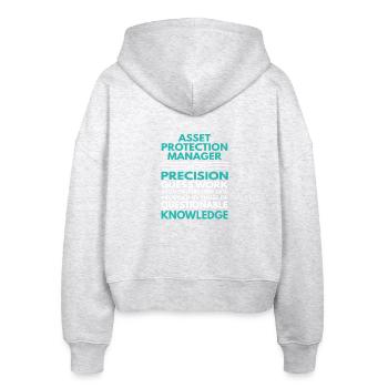 Asset Protection Manager Quote Design - Stanley/Stella Boxy Women’s Organic Zip Hoodie Ida - heather white - Back - AI Model Female 172 dark (172cm)
