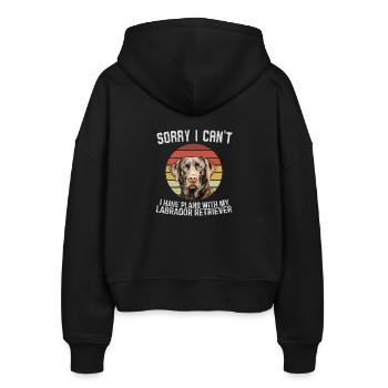 Labrador Retriever Humor T-Shirt - Stanley/Stella Boxy Frauen Bio Zip Hoodie Ida - Schwarz - Hinten - AI Model Female 172 light (172cm)