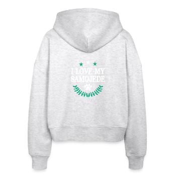 SAMOJEDE - Stanley/Stella Boxy Frauen Bio Zip Hoodie Ida - Weiß meliert - Hinten - AI Model Female 172 dark (172cm)