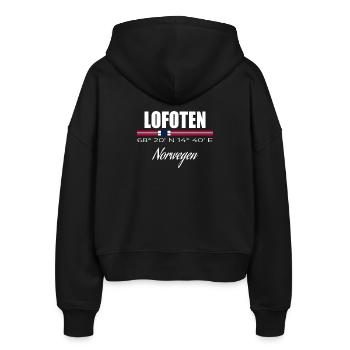 Lofoten - Stanley/Stella Boxy Frauen Bio Zip Hoodie Ida - Schwarz - Hinten - AI Model Female 172 light (172cm)