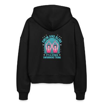 Synchronschwimmen Kunstschwimmen Wassersport - Stanley/Stella Boxy Frauen Bio Zip Hoodie Ida - Schwarz - Hinten - AI Model Female 172 light (172cm)