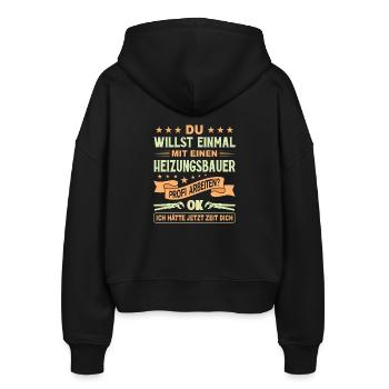 Heating Engineer Heating Construction Plumber Plumber - Stanley/Stella Boxy Women’s Organic Zip Hoodie Ida - black - Back - AI Model Female 172 light (172cm)