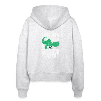 Öffentlicher Pfurz Lustig Unangemessen - Stanley/Stella Boxy Frauen Bio Zip Hoodie Ida - Weiß meliert - Hinten - AI Model Female 172 dark (172cm)