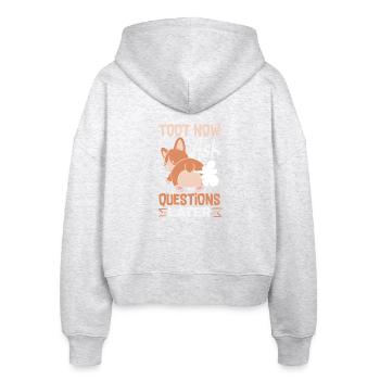 Öffentlicher Pfurz Lustig Unangemessen - Stanley/Stella Boxy Frauen Bio Zip Hoodie Ida - Weiß meliert - Hinten - AI Model Female 172 dark (172cm)
