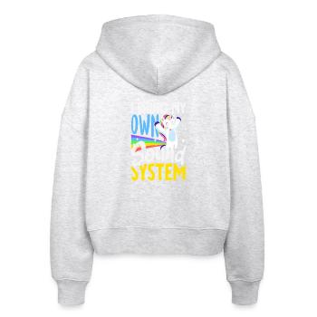 Öffentlicher Pfurz Lustig Unangemessen - Stanley/Stella Boxy Frauen Bio Zip Hoodie Ida - Weiß meliert - Hinten - AI Model Female 172 dark (172cm)
