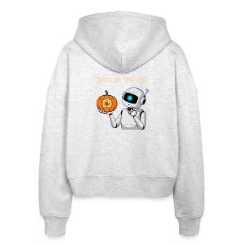 Data or Treats ? - Stanley/Stella Boxy Frauen Bio Zip Hoodie Ida - Weiß meliert - Hinten - AI Model Female 172 dark (172cm)