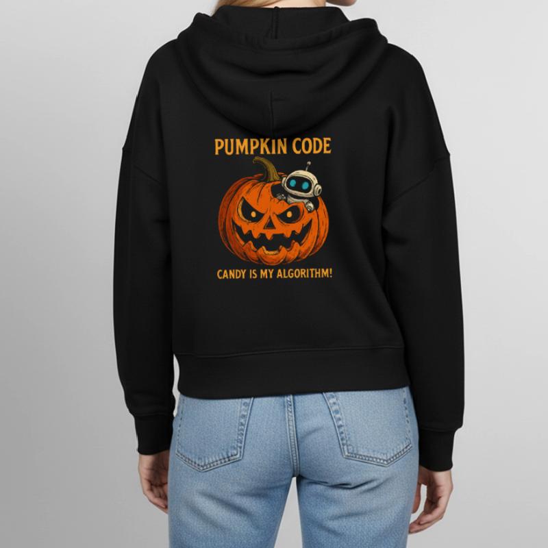 Pumpkin Code : Candy est mon algorithme ! Veste à capuche bio Ida Stanley/Stella Femme