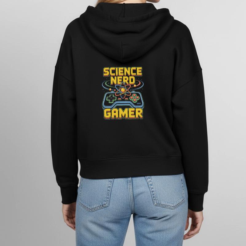 Science Nerd Gamer Atom Controller Wissenschaft Stanley/Stella Boxy Frauen Bio Zip Hoodie Ida