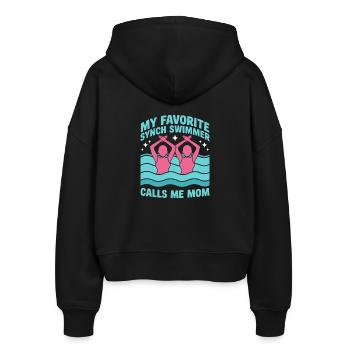 Synchronschwimmen Kunstschwimmen Wassersport - Stanley/Stella Boxy Frauen Bio Zip Hoodie Ida - Schwarz - Hinten - AI Model Female 172 light (172cm)