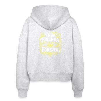 Treue Freunde Für Immer - Stanley/Stella Boxy Frauen Bio Zip Hoodie Ida - Weiß meliert - Hinten - AI Model Female 172 dark (172cm)
