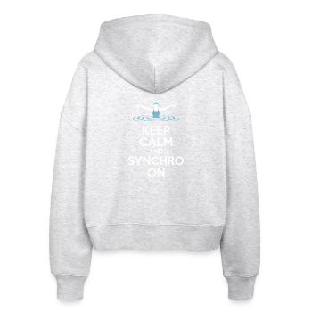 Synchronschwimmen Kunstschwimmen Wassersport - Stanley/Stella Boxy Frauen Bio Zip Hoodie Ida - Weiß meliert - Hinten - AI Model Female 172 dark (172cm)