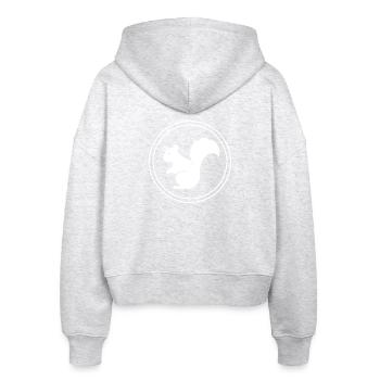 Eichhörnchen – Fabeltier, Wortspiel & Märchen-Fun - Stanley/Stella Boxy Frauen Bio Zip Hoodie Ida - Weiß meliert - Hinten - AI Model Female 172 dark (172cm)
