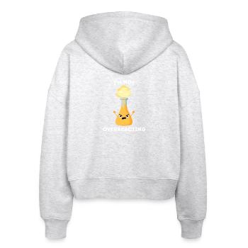 Ich reagiere nicht übertrieben – Wortspiel aus der Chemie - Stanley/Stella Boxy Frauen Bio Zip Hoodie Ida - Weiß meliert - Hinten - AI Model Female 172 dark (172cm)