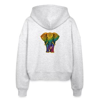 Regenbogen Elefant mit Goldmuster - Stanley/Stella Boxy Frauen Bio Zip Hoodie Ida - Weiß meliert - Hinten - AI Model Female 172 dark (172cm)