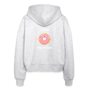 I Donut Really Care – Lustiger gelangweilter Donut - Stanley/Stella Boxy Frauen Bio Zip Hoodie Ida - Weiß meliert - Hinten - AI Model Female 172 dark (172cm)