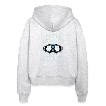Tauchen Spruch Bruder Lustiges Tauchen Geschenk - Stanley/Stella Boxy Frauen Bio Zip Hoodie Ida - Weiß meliert - Hinten - AI Model Female 172 dark (172cm)