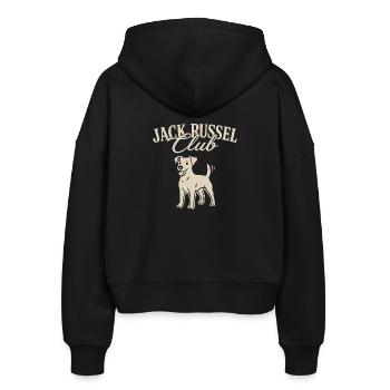 Jack Russell Club - Stanley/Stella Boxy Frauen Bio Zip Hoodie Ida - Schwarz - Hinten - AI Model Female 172 light (172cm)