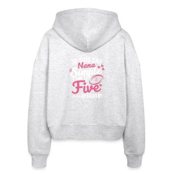Rugby Humor Gift Women Rugby 5-a-side - Stanley/Stella Boxy Women’s Organic Zip Hoodie Ida - heather white - Back - AI Model Female 172 dark (172cm)