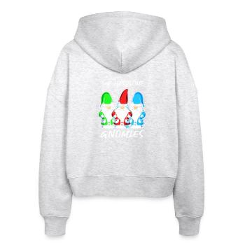 Gnom - Stanley/Stella Boxy Frauen Bio Zip Hoodie Ida - Weiß meliert - Hinten - AI Model Female 172 dark (172cm)