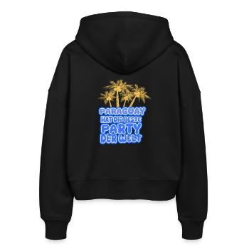 Paraguay als Urlaub - Stanley/Stella Boxy Frauen Bio Zip Hoodie Ida - Schwarz - Hinten - AI Model Female 172 light (172cm)