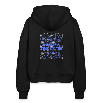 Festliche Weihnachtsstimmung - Stanley/Stella Boxy Frauen Bio Zip Hoodie Ida - Schwarz - Hinten - AI Model Female 172 light (172cm)