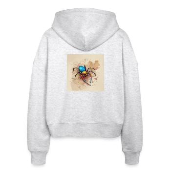 Colorful spider in watercolor style - Stanley/Stella Boxy Women’s Organic Zip Hoodie Ida - heather white - Back - AI Model Female 172 dark (172cm)
